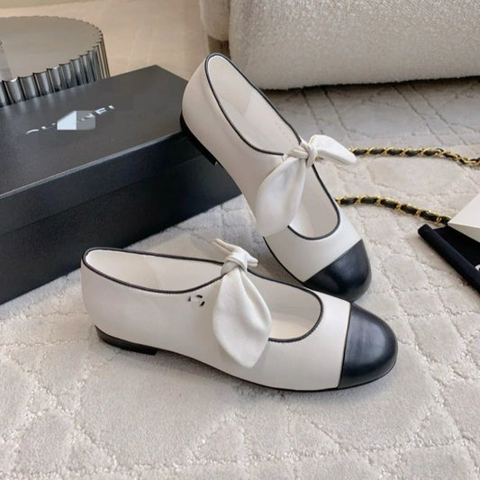 Classic Contrast-Toe Strap Shoes