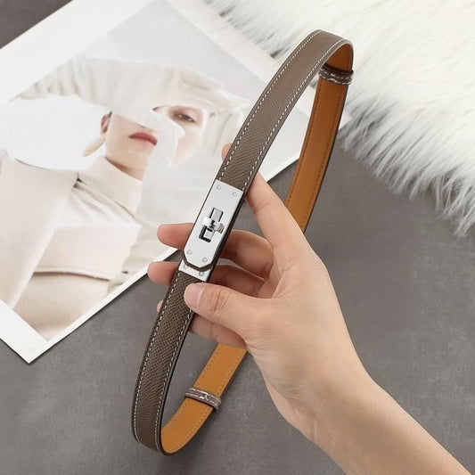 Signature Buckle Leather Belt