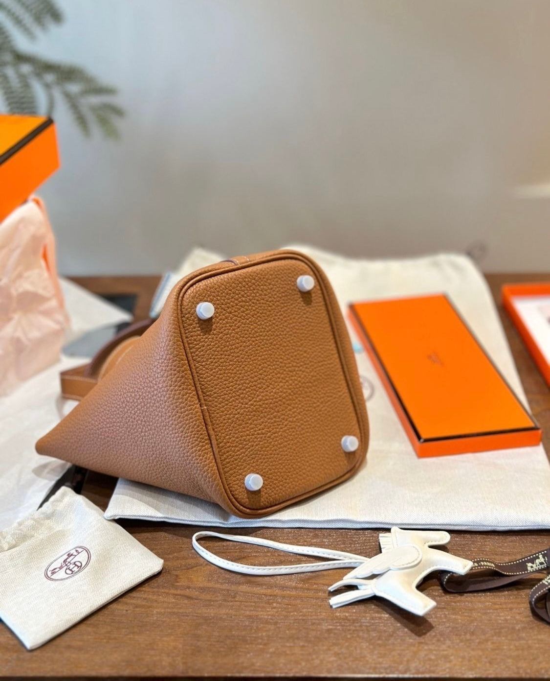 Timeless Leather Bucket Tote